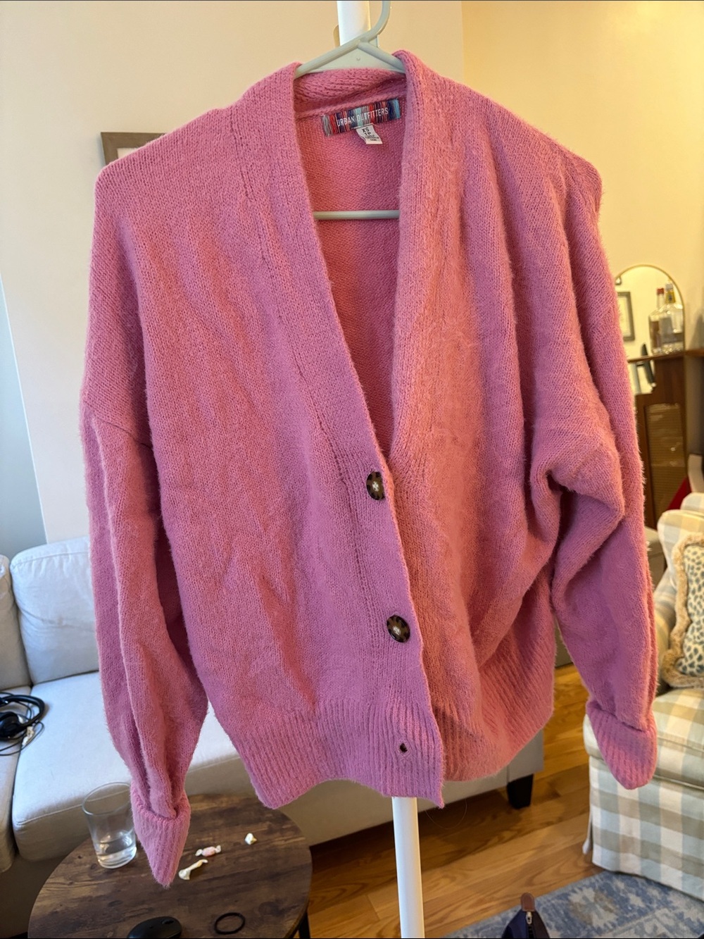 Urban Outfitters Dusty Pink Button-Front Women's Cardigan